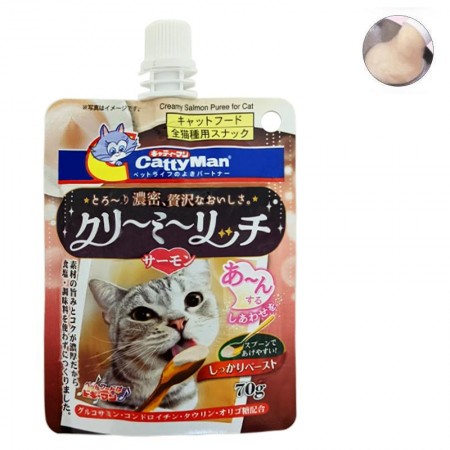CattyMan Creamy Puree ЛОСОСЬ рідкі смаколики для котів 70 г (82204)
